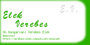 elek verebes business card